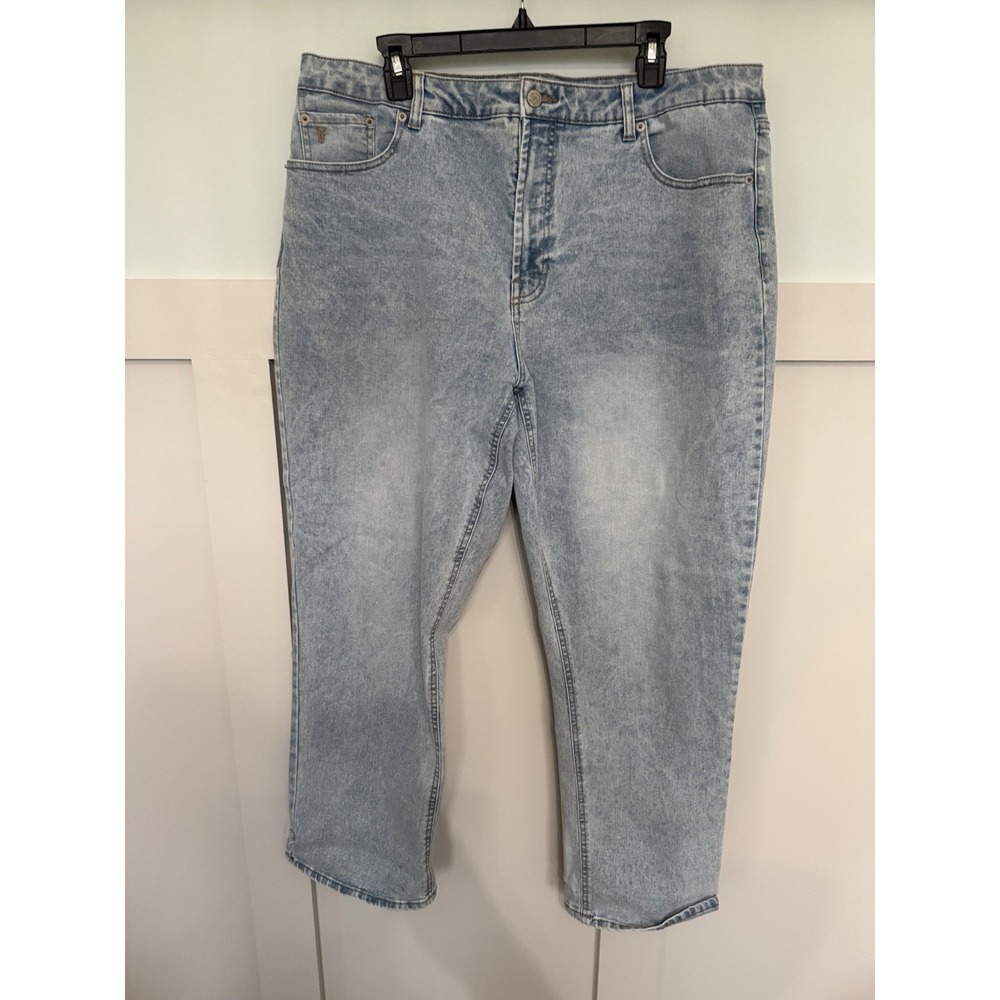Frye Jeans Women's Size 16/34 High Rise Straight Leg Light Blue Wash Stretch